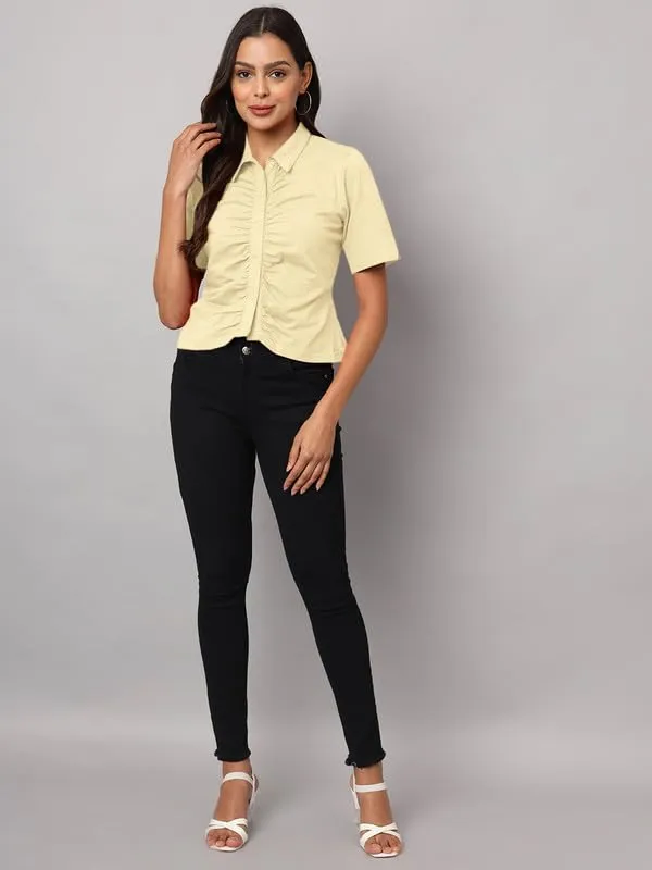 Cream_Cotton_Lycra_Shirts