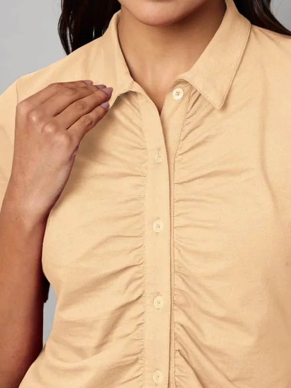 Dbeige_Cotton_Lycra_Shirts
