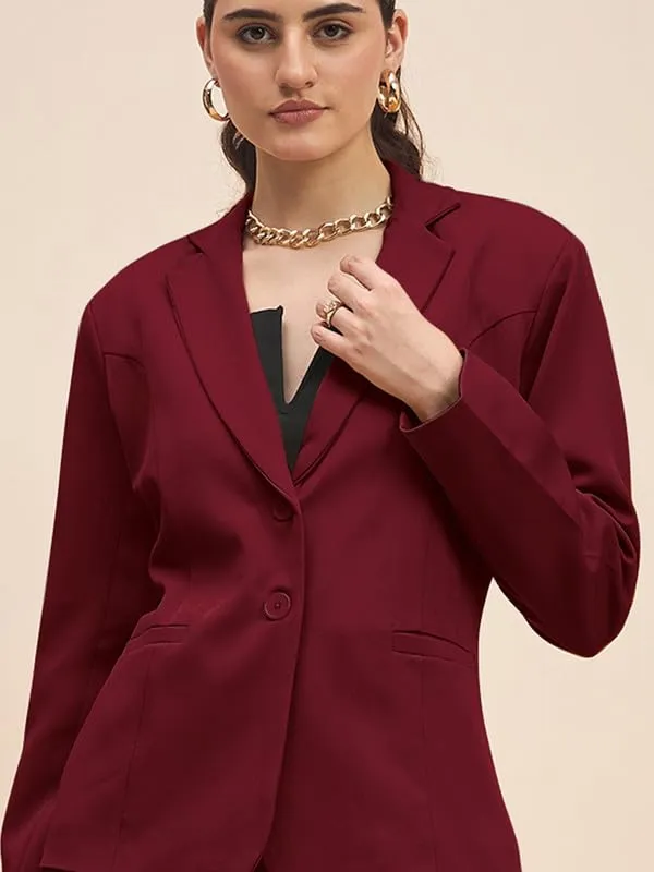 Burgundy_Polyester_Lycra_Suits