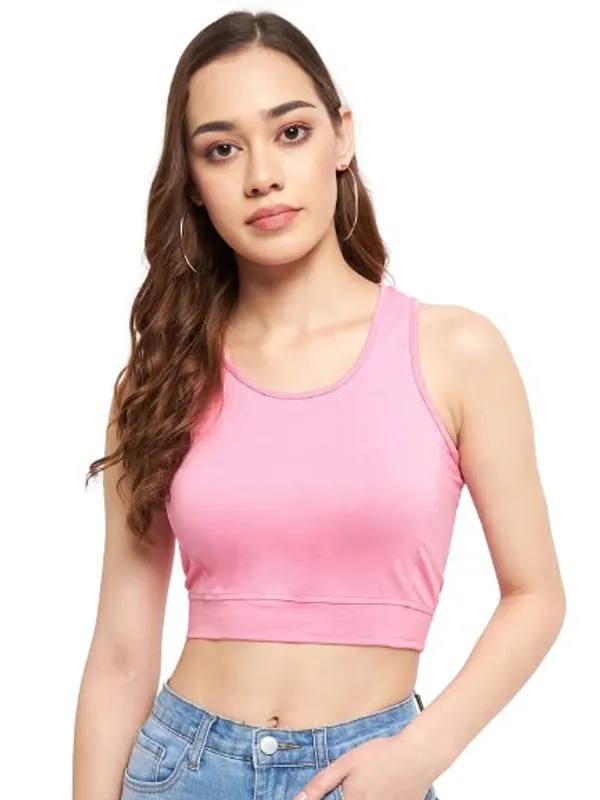 Pink_Cotton_Lycra_Tops
