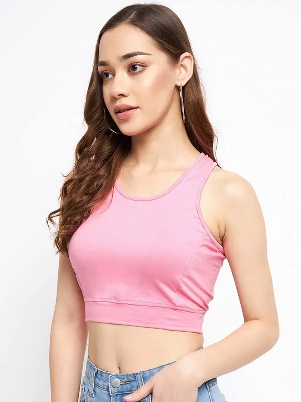 Pink_Cotton_Lycra_Tops