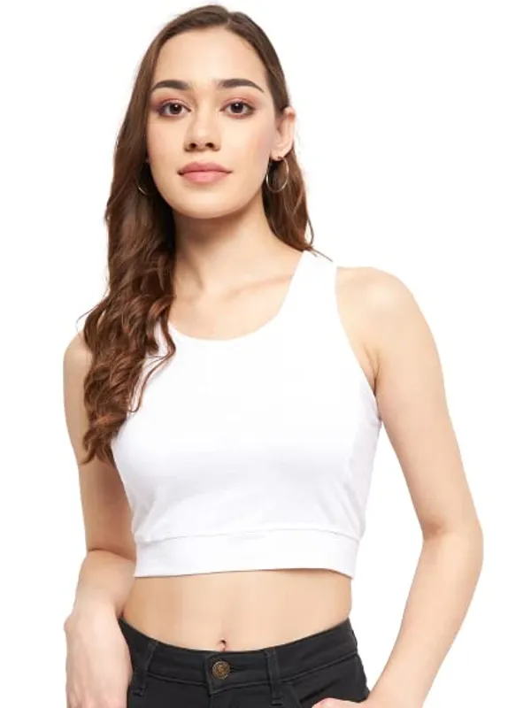 White_Cotton_Lycra_Tops