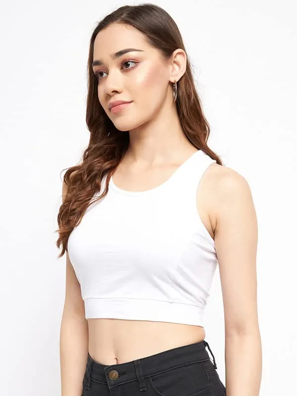 White_Cotton_Lycra_Tops