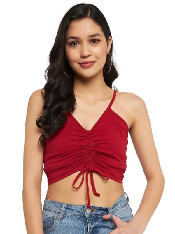 Maroon_Cotton_Lycra_Tops