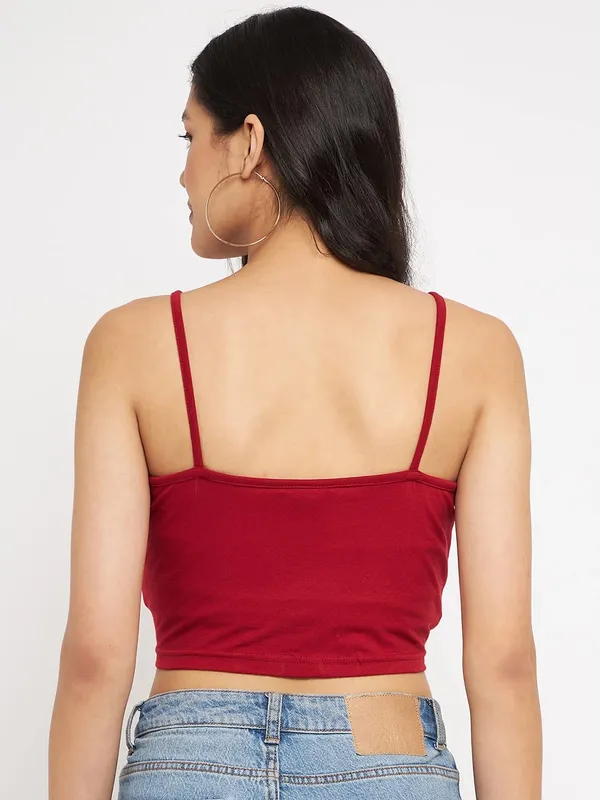 Maroon_Cotton_Lycra_Tops
