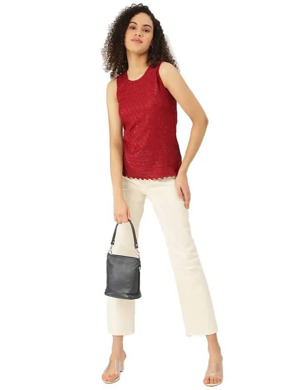 Maroon_Rayon_Sequinn_Tops