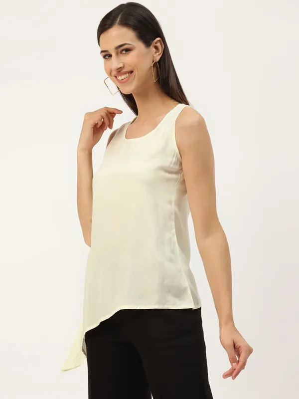Cream_Rayon_Solid_Tops