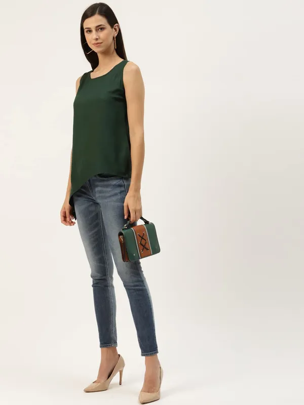 Darkgreen_Rayon_Solid_Tops