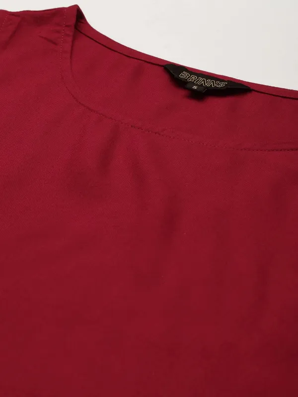 Maroon_Rayon_Solid_Tops
