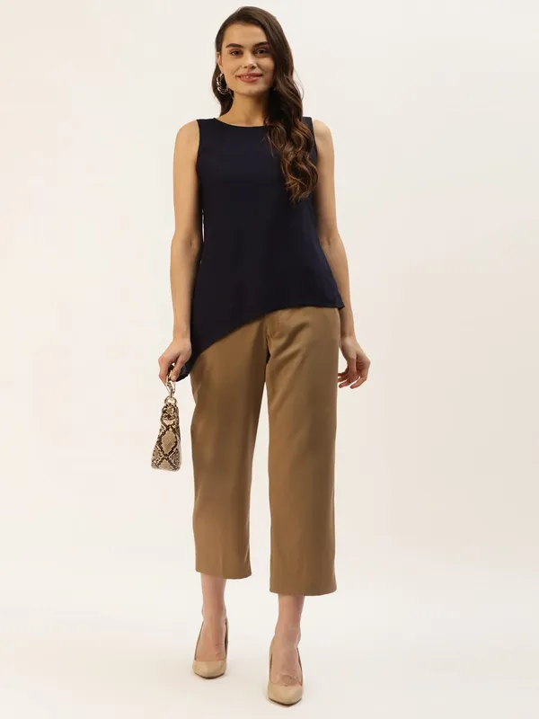 Navy_Rayon_Solid_Tops_For_Women