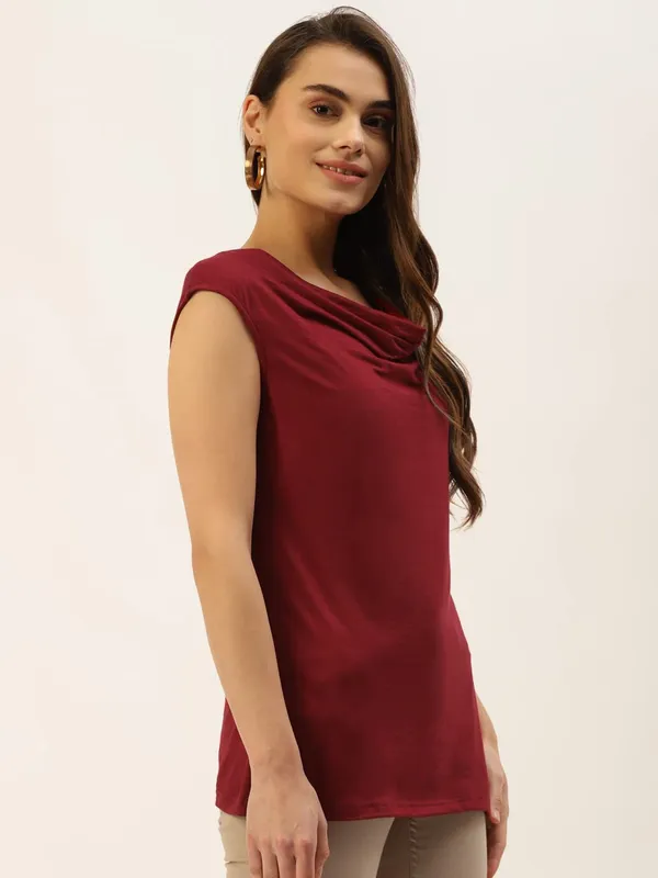 Maroon_Viscose_Tops