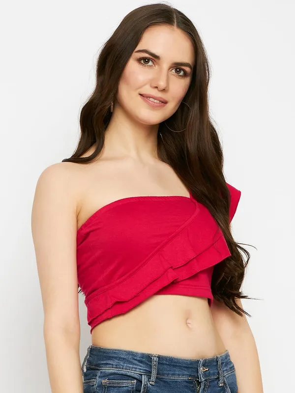 Magenta_Cotton_Blend_Single_Jersey_Tops