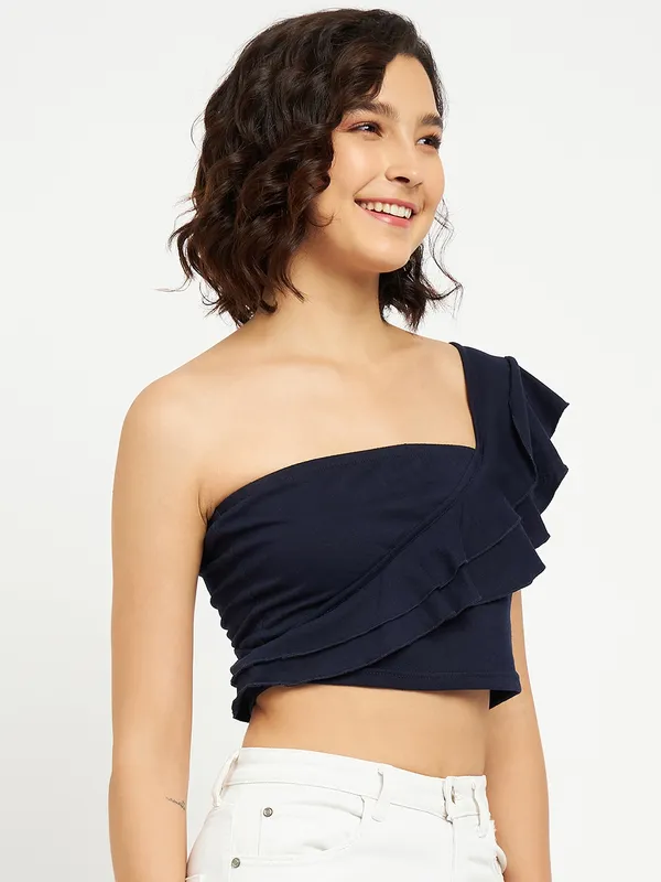 Pure_Cotton_One_Shoulder_Fitted_Crop_Top