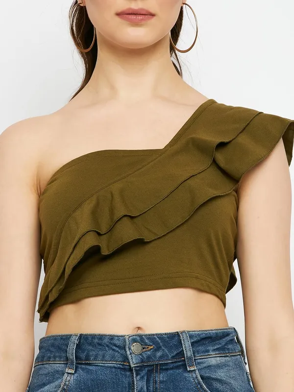 Olive_Cotton_Blend_Single_Jersey_Tops