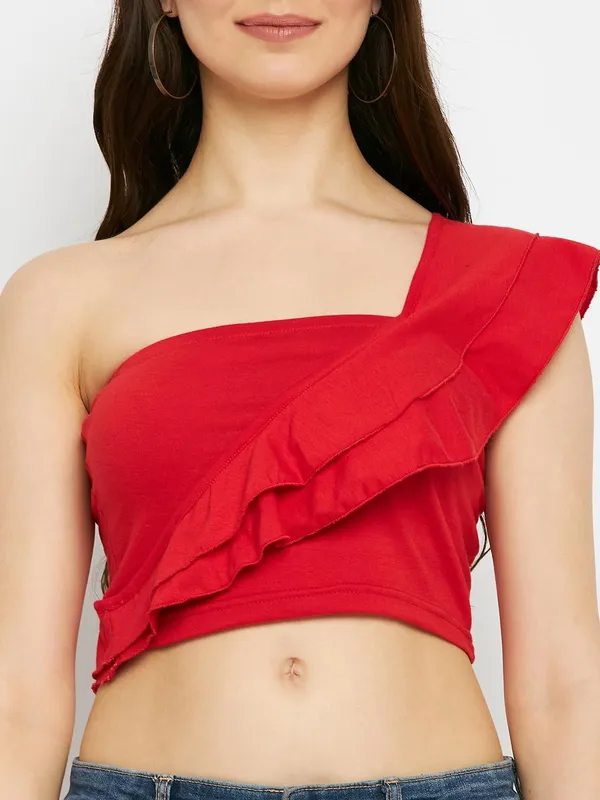 Red_Cotton_Blend_Single_Jersey_Tops