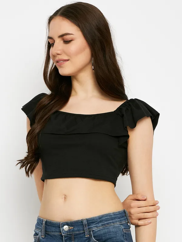 Square_Neck_Flutter_Sleeves_Pure_Cotton_Crop_Top