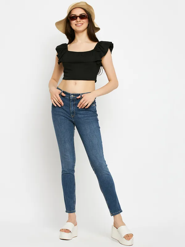 Square_Neck_Flutter_Sleeves_Pure_Cotton_Crop_Top