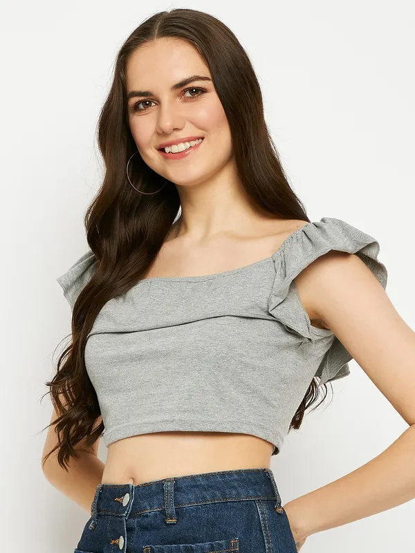 Square_Neck_Flutter_Sleeves_Pure_Cotton_Crop_Top