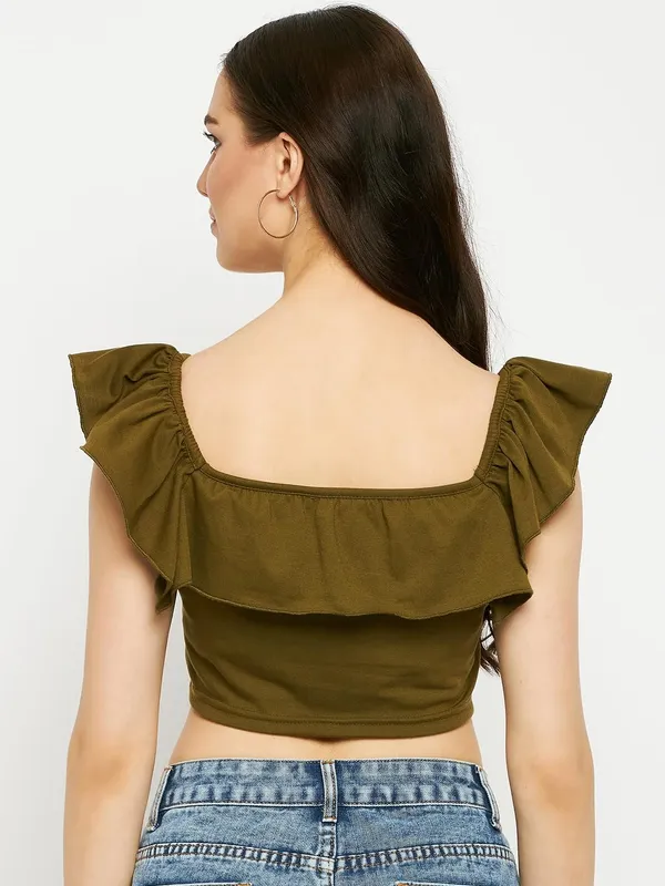 Olive_Cotton_Blend_Single_Jersey_Tops