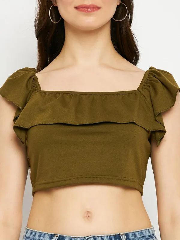 Olive_Cotton_Blend_Single_Jersey_Tops