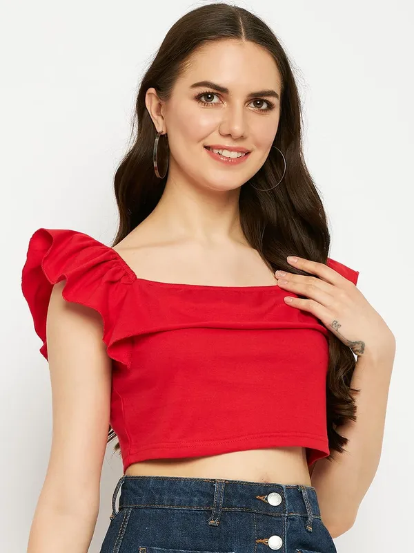 Red_Cotton_Blend_Single_Jersey_Tops