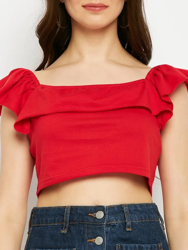 Red_Cotton_Blend_Single_Jersey_Tops