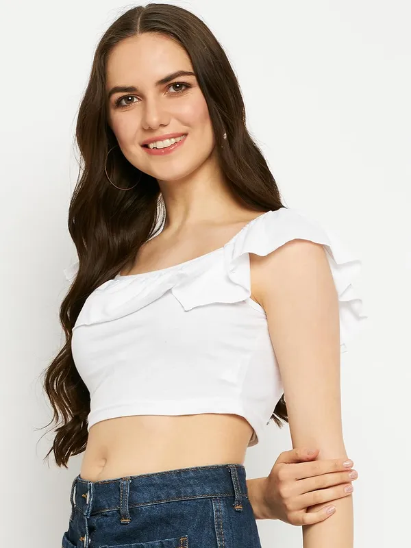 White_Cotton_Blend_Single_Jersey_Tops