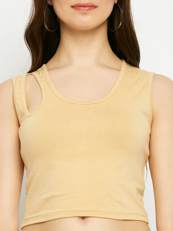 Round_Neck_Cut_Out_Fitted_Crop_Top