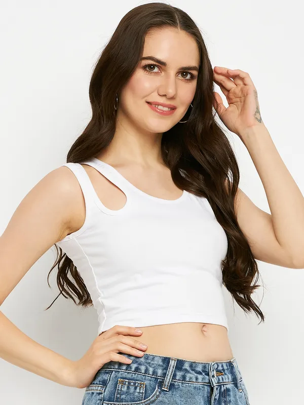 Round_Neck_Cut_Out_Fitted_Crop_Top