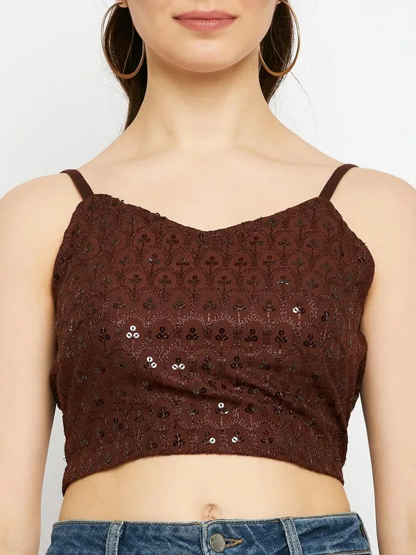 Brown_Rayon_Sequinn_Tops