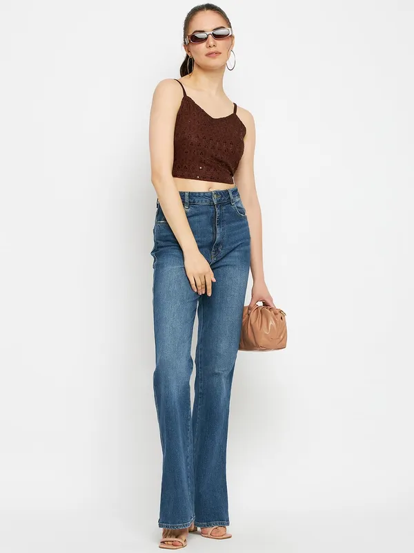 Brown_Rayon_Sequinn_Tops