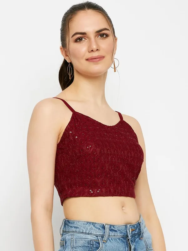 Maroon_Rayon_Sequinn_Tops