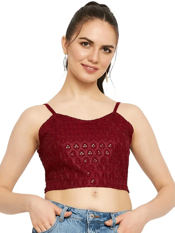 Maroon_Rayon_Sequinn_Tops