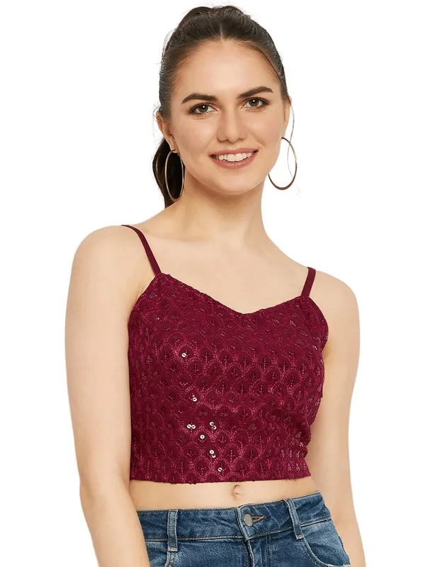 Purple_Rayon_Sequinn_Tops_For_Women