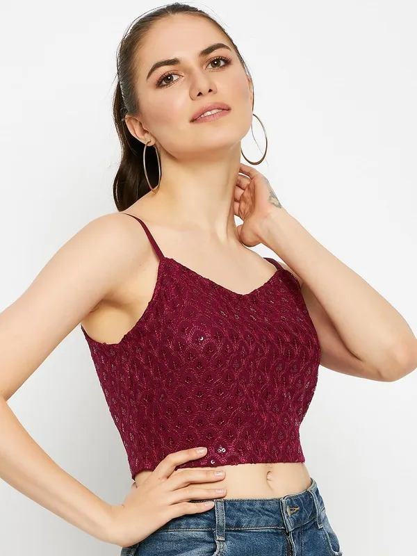 Purple_Rayon_Sequinn_Tops_For_Women