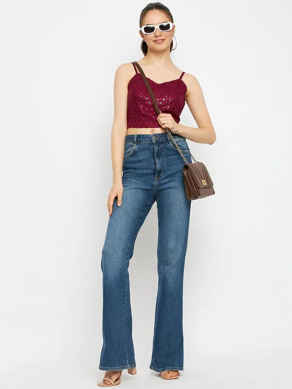 Purple_Rayon_Sequinn_Tops_For_Women
