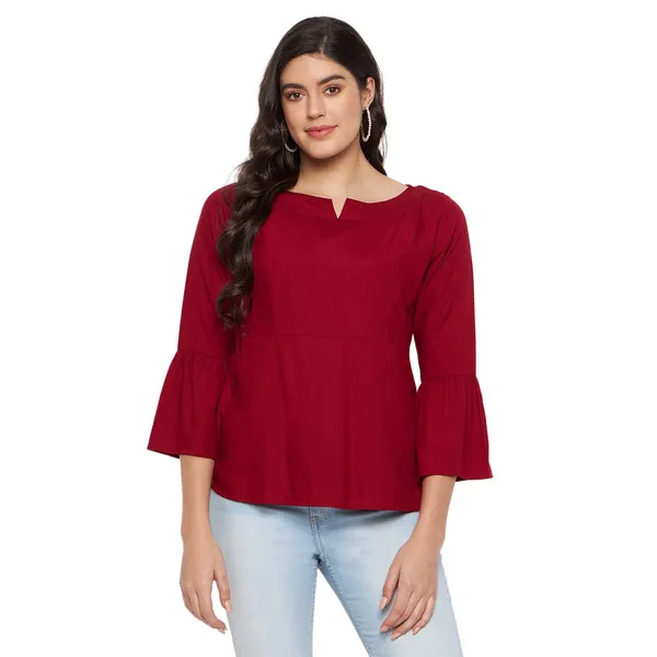 Maroon_Rayon_Solid_Tops