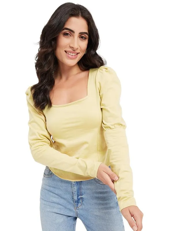 Cream_Cotton_Lycra_Tops