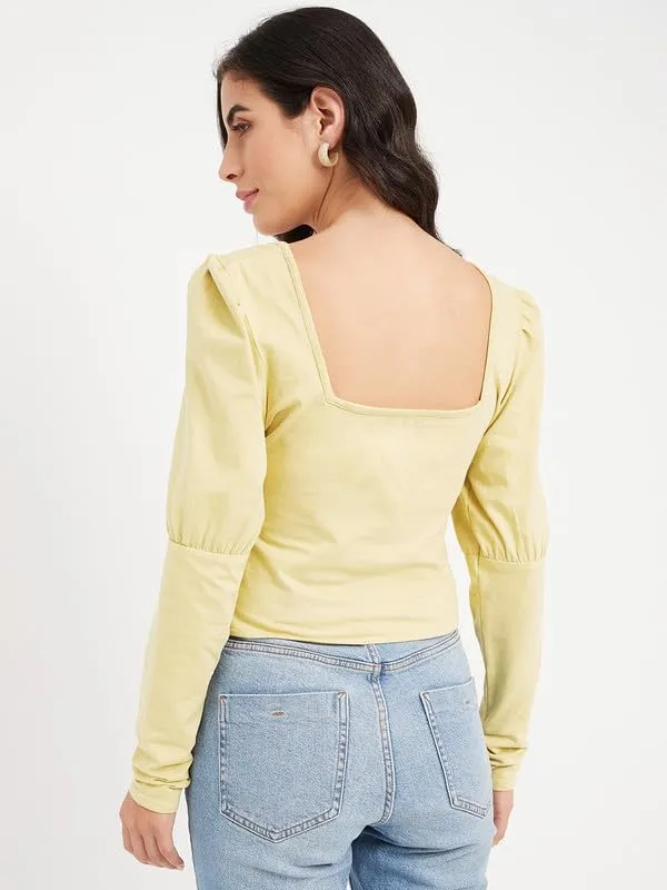 Cream_Cotton_Lycra_Tops