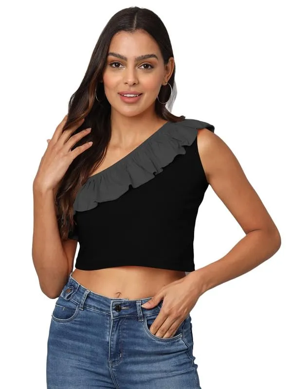 Blackdgrey_Cotton_Blend_Single_Jersey_Tops