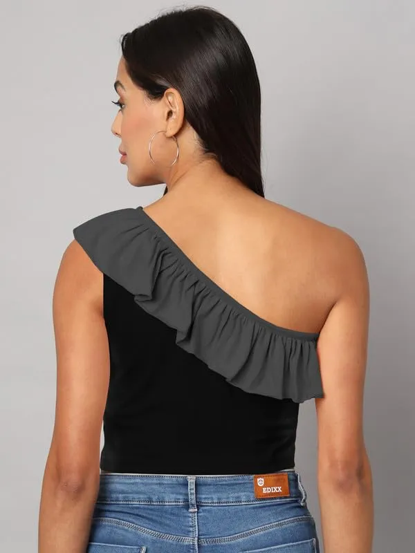 Blackdgrey_Cotton_Blend_Single_Jersey_Tops
