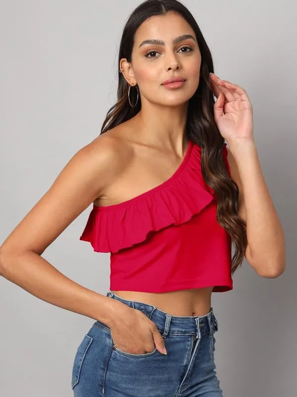Magenta_Cotton_Blend_Single_Jersey_Tops