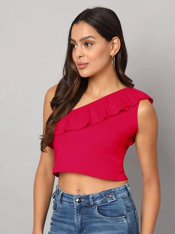 Magenta_Cotton_Blend_Single_Jersey_Tops