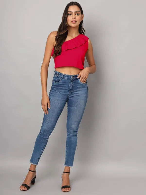 Magenta_Cotton_Blend_Single_Jersey_Tops