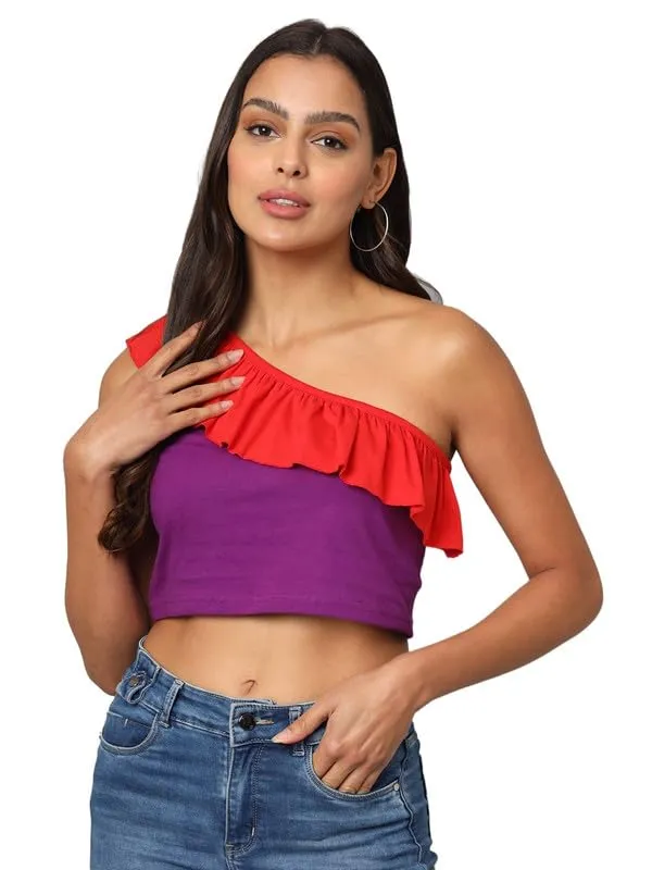 Colourblocked_One_Shoulder_Cotton_Crop_Top