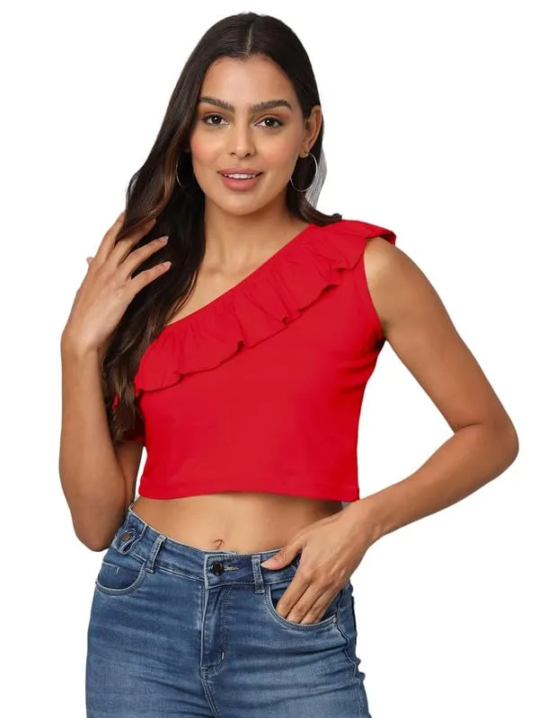 Red_Cotton_Blend_Single_Jersey_Tops