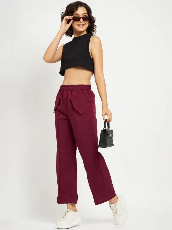 Maroon_Polyester_Trousers