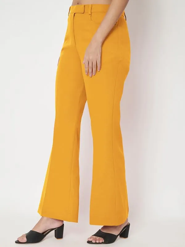 Mustard_Polyester_Lycra_Trousers