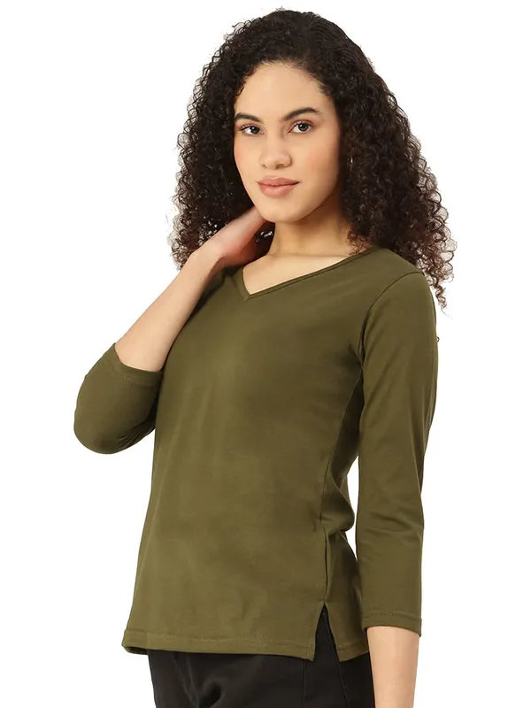 Olive_Cotton_Blend_Single_Jersey_Tshirts