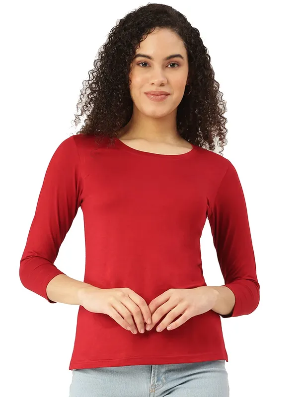 BRINNS_Women_Maroon_T-Shirt